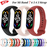 Silicone Strap For Xiaomi Mi Band 7 6 5 4 3 Bracelet Sports Watch Wristband Miband 7 6 5 Belt strap For mi band 3 4 5 6 7 Correa