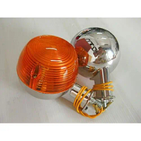 ♘FRONT TURN SIGNAL SET Fit For YAMAHA YL2 YL3 YG1 YGS1 DS5 DS6 // ไฟเลี้ยวหน้า หลอดไฟ ชุบโครเมี่ยม✦