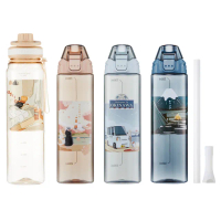 【Maru 丸山製研-買一送一】O Fit好提杯Tritan吸管水壺1000ml+750ml(吸管水壺/運動水壺/飲料環保杯)