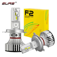 EURS F2 headlight LED H4 9003 H1 H7 H8 H9 H11 9005 9006 HB3/4 9012 headlight 12000LM CSP chip turbo fan 6000K headlight bulb