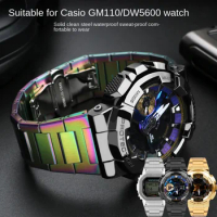 small gun metal Men Watchband For Casio GM-110 GA-110 GM-110GB Strap GSHOCK DW5600 stainless steel watch bracelet accessories