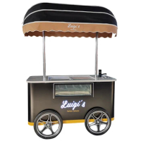 Moble Trolley Mini Gelato Display Freezer Ice Cream Freezer Cabinet Flower Vending Cart Display