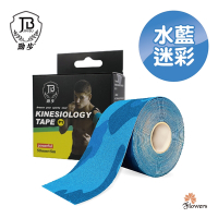 【花芊】勁步JinBu Kinesiology tape 肌力運動貼布(運動貼布 肌內效貼布)(水藍迷彩)
