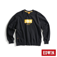 EDWIN 男款 橘標 摔角手E君摔角招式寬版長袖T恤(黑色)