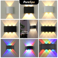 Lampu Dinding Taman Outdoor LED Wall Light Minimalis  LED 2 ARAH 2 / 4 / 6 / 8 / 10 WATT PVC / WALL 