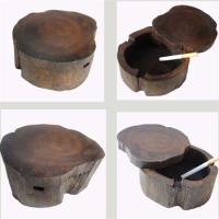 Creative Wood Features Solid Wood Ashtray Personality Wooden With Lid Ashtray Spa Table Decoration Ashtray