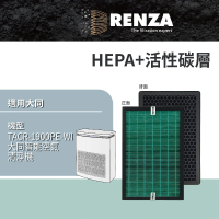 【RENZA】適用TATUNG 大同 TACR-1900PE-WI 智能空氣清淨機(2合1HEPA+活性碳濾網 濾芯)