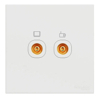 施耐德 AvatarOn C 兩位電視/收音機天線主板插座 搪瓷白