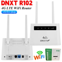 DNXT R102 4G LTE WiFi Router 2 Antennas 150Mbps Wireless WiFi Router Modem RJ11 RJ45 Ports with SIM Card Slot for Home/Office