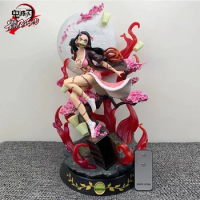 New Gk Demon Slayer Anime Figure Kamado Nezuko With Light Action Figurine Collectible Model Doll Statue Gift Toys For Child