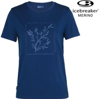 Icebreaker Sisao JN200 女款美麗諾羊毛圓領短袖上衣 天然染-菘藍植物 105504 429
