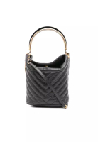 Chanel 二手香奈兒菱格紋羊皮手把時尚水桶包