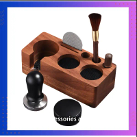 AME Tamper Station Stand Storage Multi Function A24 Aksesori Mesin Kopi Material Kayu Ebony dan Sili