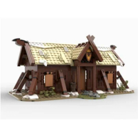 Hot Medieval Viking Village Mead Hall Building Block Kit House Farm Dragon Longship Architecture Bri