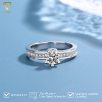 Lore Jewellery - Cincin Moissanite Lapis Emas Putih 18K - Aurel Silver Ring 0.66/1.16/2.16 CT