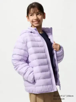 UNIQLO KIDS PUFFTECH Washable Jaket Parka Winter Hoodie Anak Purple 130