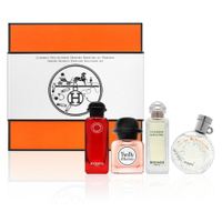 Hermes 愛馬仕 小香禮盒四入組 7.5ml*4【Twilly 絲巾女性淡香精7.5ml 橘采星光淡香水7.5ml 緋紅火參中性古龍水7.5ml 尼羅河花園淡香水7.5ml】