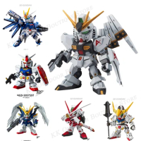 Original Bandai Anime SD Gundam Rising Freedom Sazabi Barbatos Sinanju Gundam Assembly Model Kit Action Toys Figures Gift