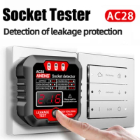 ANENG AC28 Digital Display Socket Tester EU/US Plug Source Socket Zero Fire Ground Polarity Leakage Tester Test Plug Electroscop