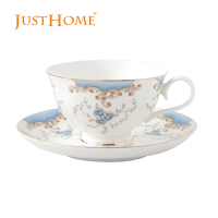 【Just Home】馨語新骨瓷咖啡杯盤組220ml(杯 咖啡杯 杯盤)