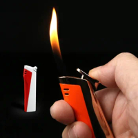 Ultra-thin Metal Butane Gas Inflated Torch Lighter Cigar Cigarette Portable Lighters For Men Gift No Gas
