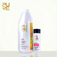 Repair and Straighten Damage Hair Product 12% Formlain 1000ml Pure Chocolate Keratin Treatment and Purifying Shampoo Set