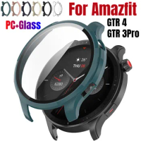 For Amazfit GTR 4 PC Protective Cover+Tempered Glass for Amazfit GTR 3 Pro Screen Protector for Amazfit GTR4 GTR3 Pro Watch Case