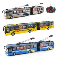New RC Children's Remote Control Car Bus Extended Sightseeing Bus Wireless Electric Model Car School