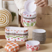 100pcs paper cup case roti bulat dan oval case roti bulat motif baru unik