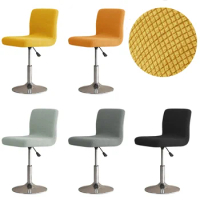 Bar Stool Cover Polar Fleece Armless Chair Cover Low Back Swivel Chair Covers Office Protector Rotating Lift Dining Chair Covers