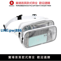 【臺灣公司 品質保固】電子潔凈室無塵車間收納腰包PVC無塵防靜電透明網格工具包腰包款【注意！下單滿299出貨】