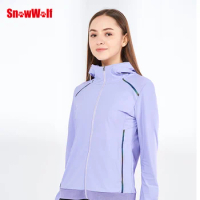 SNOWWOLF Women's Quick-Drying Zipper Stand-Up Collar Jacket Long-Sleeved Running Fitness Tops Workout Sports Shirts