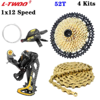 LTWOO AT12 MTB Mountain Bike Groupset 12 Speed Shifter Lever Rear Derailleur Cassette 11-50/52T Gold KMC Chain For Shimano Sram