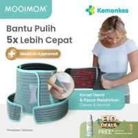 [KOMBO HEMAT] MOOIMOM Korset Hamil Pasca Melahirkan Caesar 2in1 Premium Bamboo Corset Size M