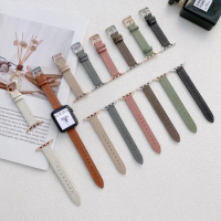 Watch Bands Suitable for Apple Watch Xiaoman Waist Leather Strap IWatch 7 8 14mm Slim Line Leather Strap