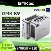 GMKtec Mini PC GMK K9 Intel Core Ultra 5 125H NUCBOX System Window 11Pro PCle GEN4.0*4 DDR5 5600MHz