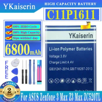 YKaiserin 6800mAh C11P1611 Battery For ASUS Zenfone 3 Max 3Max Z3 MAX ZC520TL Smartphone Batteria + Free Tools