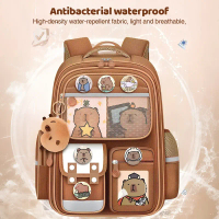 42/39CM Beg Sekolah Budak Comel Schoolbag Primary School Student Large-Capacity Capybara Bagpack Cut