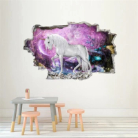 3D unicorn wall sticker simple home decoration art wall paste, furniture panel paste, window paste