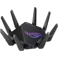 ROG rapture GT-AX11000 pro tri-band WiFi 6 extendable Gaming Router, 10G &amp; 2.5G ports, rangeboost plus, triple-Lev