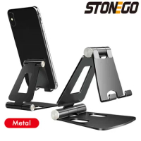 STONEGO Foldable Metal Desktop Mobile Phone Stand For iPad iPhone Xiaomi huawei Samsung Tablet Desk Cell Phone Portable Holder