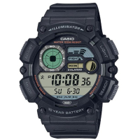 【CASIO】大膽風格的多功能數位休閒錶-黑(WS-1500WH-1A)