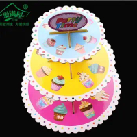 New 3 tier cupcake stand 35cm height cookie cupcake display tray paper event buffet dinner supplier muffin dessert decorator