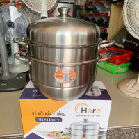 Bộ nồi hấp 3 tầng Hare size 28 và 30cm