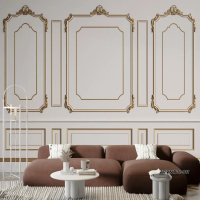 Wallpaper Dinding Custom 3d | Ruang Tamu | Motif Abstrak Molding Vintage | Wall Sticker Dinding | St