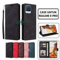 SUNCASE Realme 8 Pro cover hp model dompet multi fungsi flip case wallet leather SUNCASE RED
