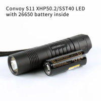 Convoy S11 XHP50.2 XHP70.2 B35AM SST40 SFT40 LED, 26650 flashlight,torch light,with 26650 battery inside