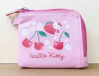 【震撼精品百貨】Hello Kitty 凱蒂貓-迷你短夾/零錢包-KITTY草莓櫻桃圖案