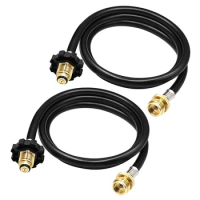 2 Pack 6FT Propane Adapter Hose 1Lb to 20Lb,POL Male Connection Hose for Buddy Heater, Coleman Stove, Portable Grill