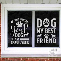 Sticker Cutting Dog My Bestie Dekorasi Decor Wall Hewan Pet Shop Hiasan Kaca Ruangan L Putih